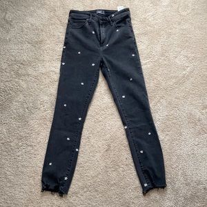 High Rise Black Abercrombie Jeans Embroidered